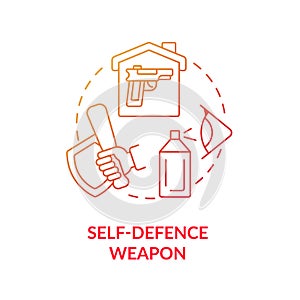 Self defence weapon blue gradient concept icon