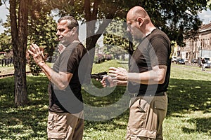 Self defense techniques against a gun