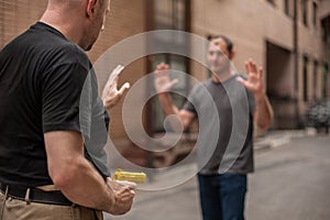 Self defense techniques against a gun