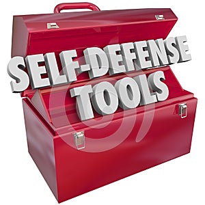 Self-Defense Tools Red Metal Toolbox 3d Words