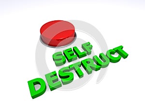 Self destruct button on white