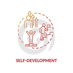 Self development red gradient concept icon