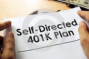 Self directed 401k plan. photo