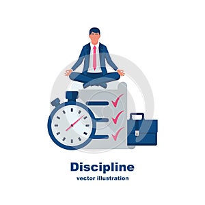 Self discipline concept. All deal and tasks are completed