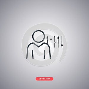 Self discipline icon isolated on a gray background. Line style modern design.