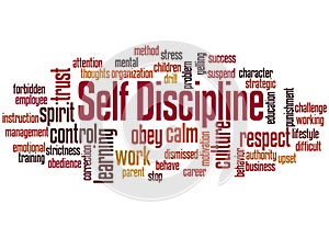 Self discipline word cloud concept