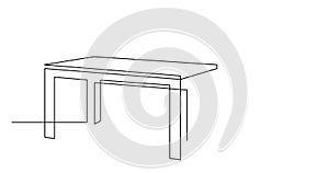 Self drawing line animation of modern style coffee table