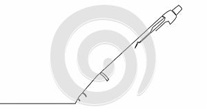 Self drawing line animation vintage ballpoint Pen Education continuous line drawn concept video