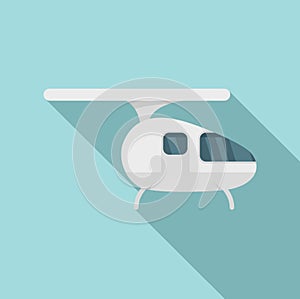 Self driving air taxi icon, flat style
