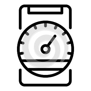 Self driving car icon, outline style