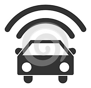 Self Driving Car Raster Icon Flat Illustration