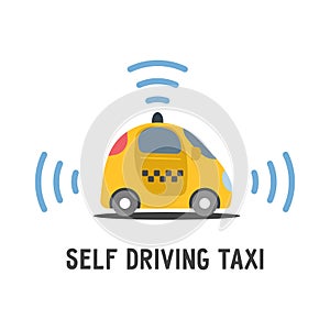 Self-driving car taxi vector