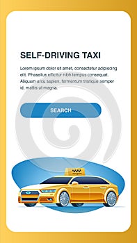 Self Driving Taxi Car Vertical Advertising Banner
