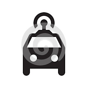 Self driving taxi - Glyph Icon - Black