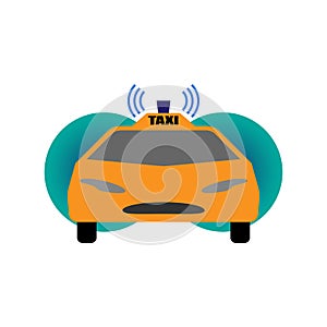 Self-driving taxi illustration