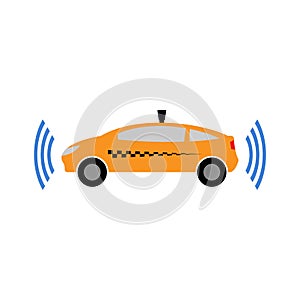 Self-driving taxi illustration