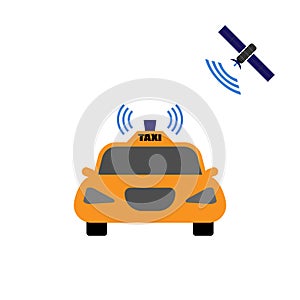 Self-driving taxi illustration