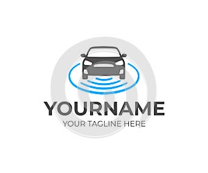 Self-driving vehicle logo design. Autonomous car vector design