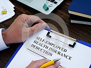 Self employed health insurance deduction application form.