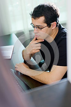 Self-employed man working at home