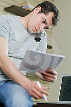 Self-employed man working at home