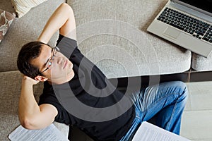 Self-employed man working at home