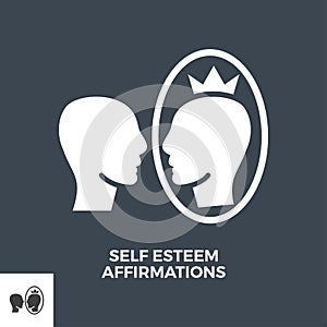 Self Esteem Affirmations Glyph Vector Icon.