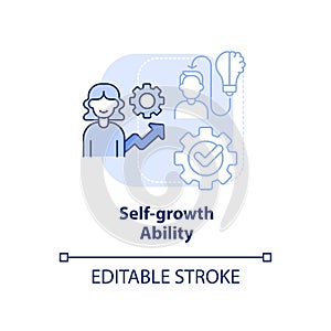 Self-growth ability light blue concept icon