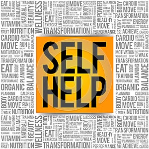 Self Help word cloud background