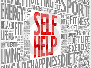 Self Help word cloud background