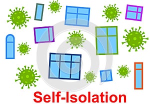 Self-isolation background, the spread of the virus