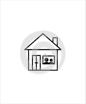Self isolation flat icon,vector best flat design icon. photo