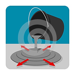 Self-leveling flooring cement square icon