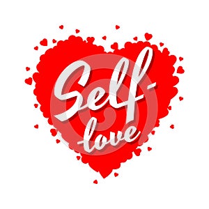 Self love and heart shape symbol concept