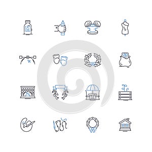Self-made venture line icons collection. Entrepreneurship, Start-up, Innovation, Creativity, Resilience, Ambition