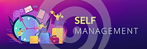 Self management concept banner header. photo