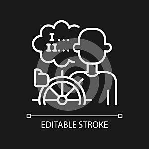 Self management white linear icon for dark theme