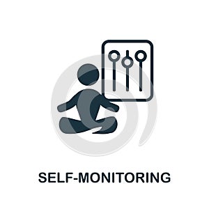 Self-Monitoring icon. Monochrome sign from work ethic collection. Creative Self-Monitoring icon illustration for web