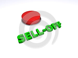 Self off button on white