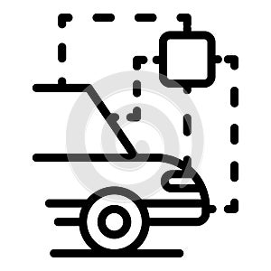 Self parking car icon, outline style