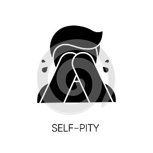 Self pity black glyph icon photo