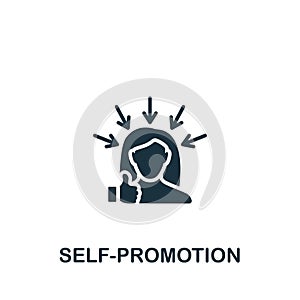 Self-promotion icon. Monochrome simple sign from freelance collection. Self-promotion icon for logo, templates, web