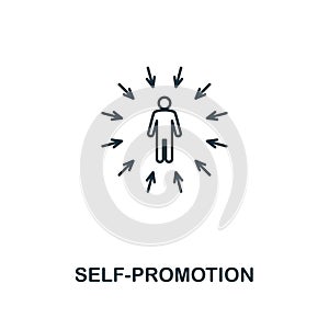 Self-Promotion icon. Thin outline creativeSelf-Promotion design from soft skills collection. Web design, apps, software