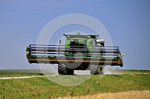 Self propelled combines travels on road