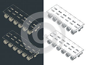 Self Propelled Modular Transporter Isometry Drawings