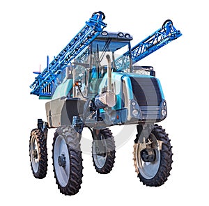 Self propelled sprayer, chemical applicator isolated over white background