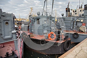 Self-propelled steel diesel oil skimmer vessels.
