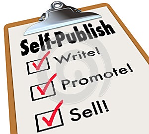 Self-Publish Clipboard Write Promote Sell Writer Author Book photo