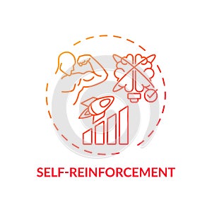 Self reinforcement red gradient concept icon