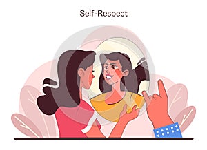 Self-Respect concept. Flat vector illustration photo